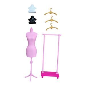 Barbie Doll Clothes Rack Hangers Jewelry Bust Mannequin Dress Form